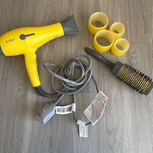 Drybar Buttercup blow dryer, round brush, and roller set